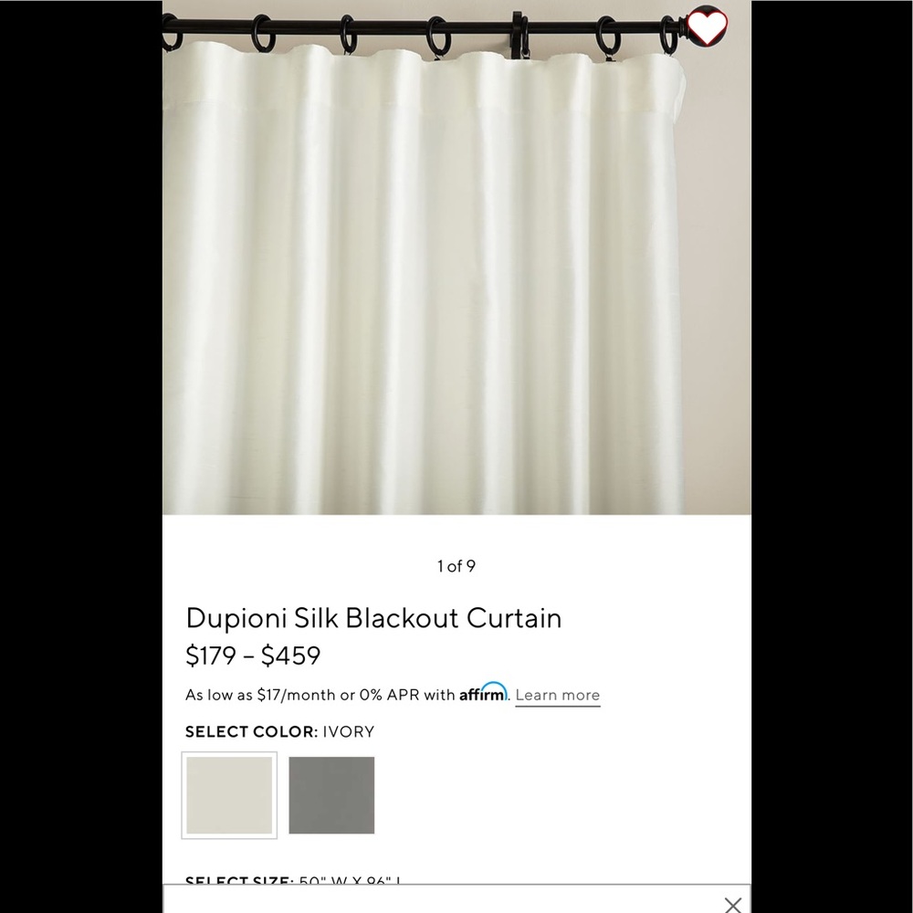 Pottery Barn Ivory Dupioni Silk light filtering Curtain Panels 2